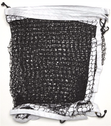 Lightweight Pickleball Net, black mesh netting with white headband, easily ties to existing standards.