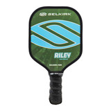 Selkirk Sport Riley Mini Paddle featuring a Selkirk logo design. Measuring eight inches long and 4.4 inches wide