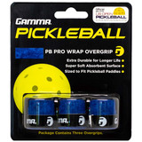 GAMMA Pickleball Pro Wrap Overgrip is a  moisture absorbent overgrip wrap.  Choose from blue or white, 3 overgrips per package.