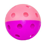 GAMMA Two-Tone Pickleball Indoor Training Ball is a purple/pink ball with 2-piece molded construction and 26 precision molded holes.