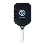 Katanashot XL Paddle by Oneshot Pickleball featuring a black carbon face and white logo, edge guard, and grip