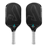 The Ben Johns Hyperion CFS 16 Graphite Pickleball Paddle from JOOLA features a unique Carbon Abrasion Surface in black, with the outline of the JOOLA logo and Ben Johns' signature printed on the face.