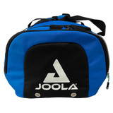 The JOOLA Vision II Duffle Bag is constructed of polyester with durable outside and sleek interior. It features the JOOLA logo and multiple compartments; available in black or blue.