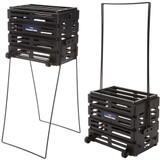 Deluxe Pickleball Caddy with wheels - modified for use with pickleballs, holds 48 balls