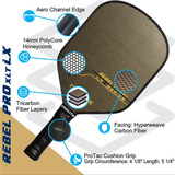 Rebel Pro XLT Hyperweave LX Paddle features the PROLITE Hyperweave paddle face and is available in gold.