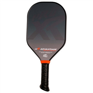 ProXR Advantage Blackout Series 14 Paddle features a black and gray graphic design with red accents on a fiberglass face with grit finish and 14mm polymer honeycomb core. Ranging in weight from 8.0 - 8.4 oz.