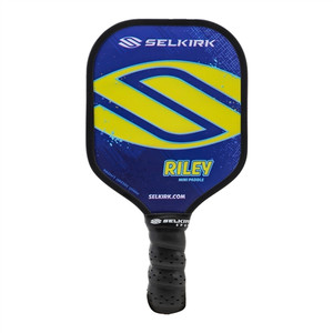 Selkirk Sport Riley Mini Paddle featuring a Selkirk logo design. Measuring eight inches long and 4.4 inches wide