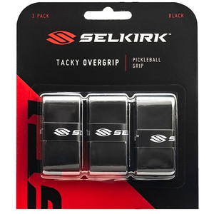 Tacky Pickleball Overgrip - 3 Pack by Selkirk, available in black or white.