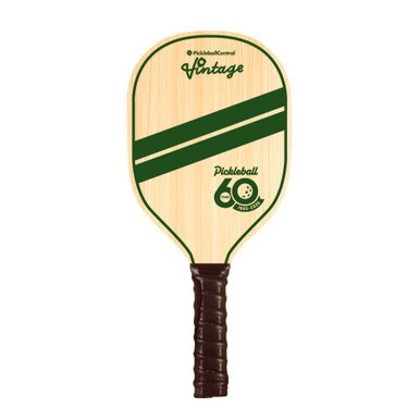 Pickleball Central 60th Anniversary Vintage Open wooden pickleball paddle