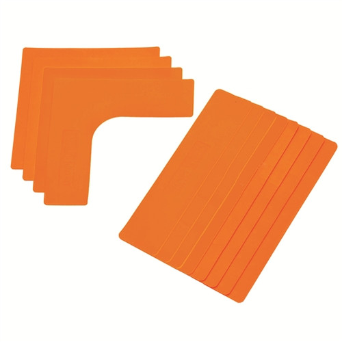 Includes 4 orange corners and 8 lines.