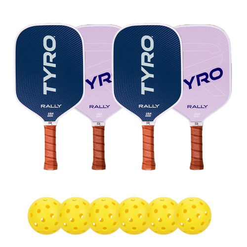 Deluxe Rally Tyro 2 Composite Bundle - 4 paddles/6 balls