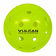 Vulcan VPRO Flight Outdoor Pickleball, single-ball close up, in high-visibility yellow.