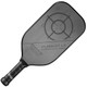 Pursuit LX Graphite Pickleball Paddle by Engage features a gray background, with target design and the name of the paddle printed diagonally across the front. The Engage logo is printed horizontally across the paddle throat.