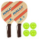 Rally Meister Bundle- includes two wood paddles with premium cushion grip and four balls