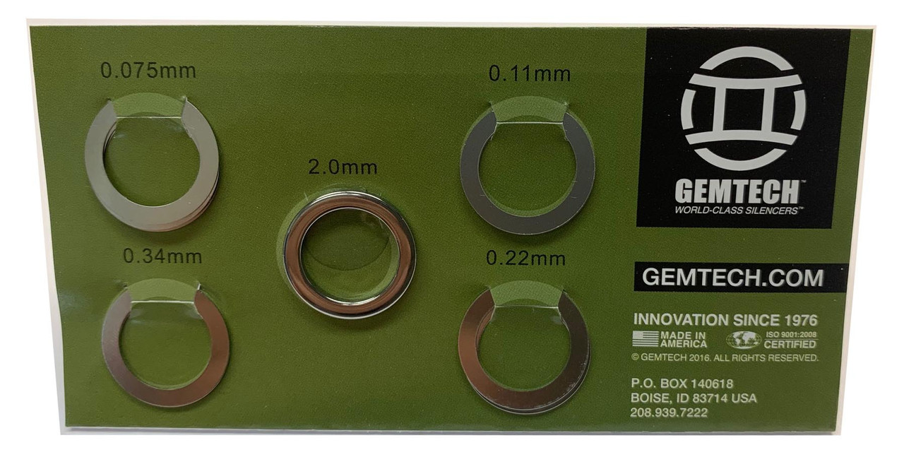 GemTech Precision Shim Kit 1/2-28