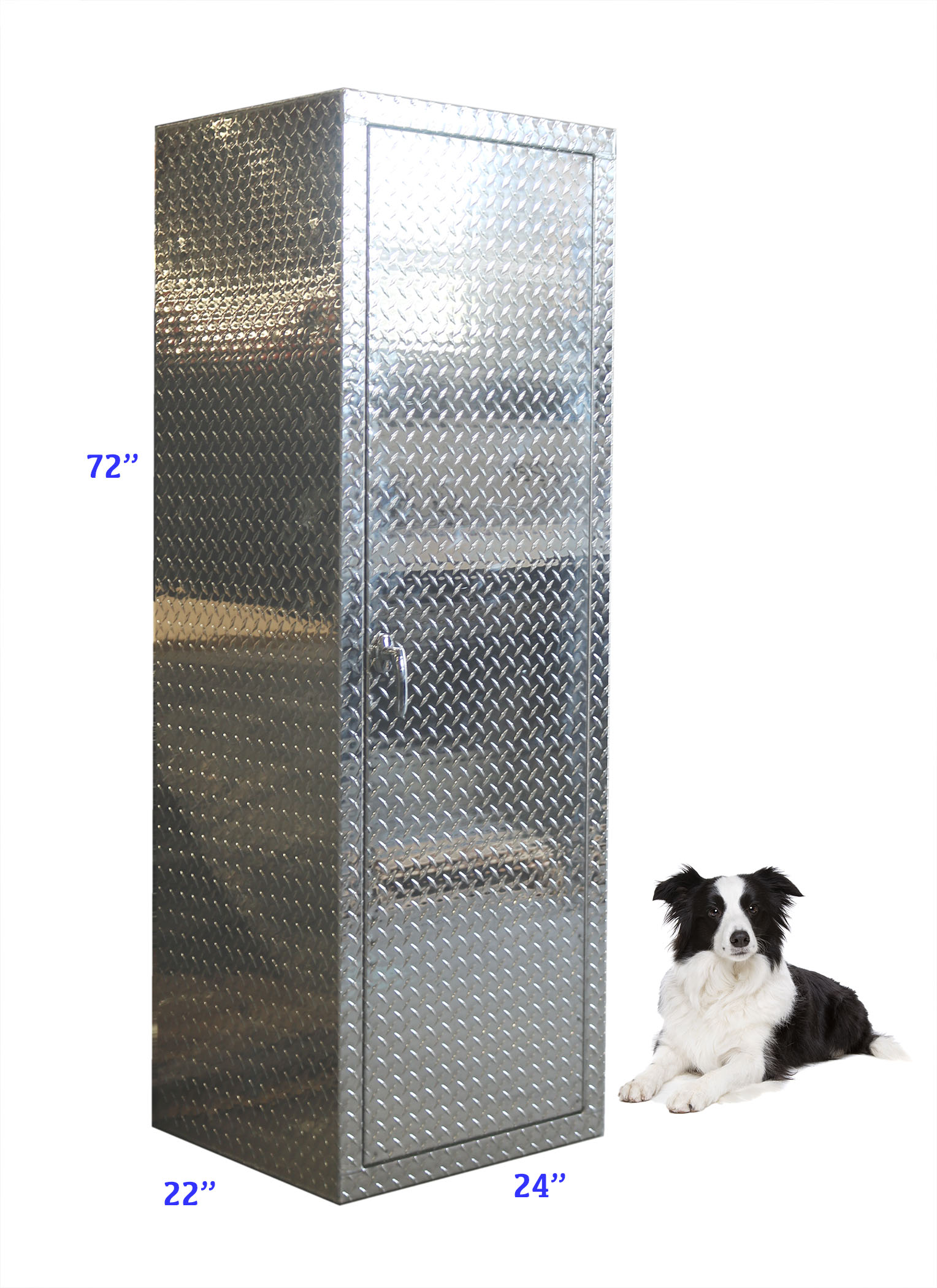 Man Cave Diamond Plate Locker with Dog