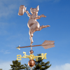 Handcrafted Copper Pig with Beer Mug Wind Vane
