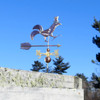 Copper Rooster Weathervane with Top Hat and Cane