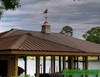 customer photo of our large blue heron on large gazebo cupola