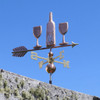 Wine Bottle and Glasses Weathervane