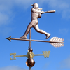 Handmade Copper Softball Player Wind Vane