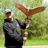 Todd Showing the Eagle Weathervane for Sizing Reference