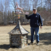 Camouflage Sheet Metal Louvered Cupola with Deer Weathervane