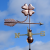 Handmade Copper Four Leaf Clover Wind Vane