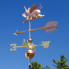 Handcrafted Copper Flying Pig Weathervane Farm Barn Decor