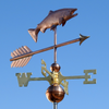 Copper Salmon Fish Weathervane Art