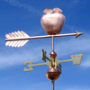 Handmade Apple Fruit Copper Weathervane