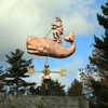 Man riding a Whale Weathervane