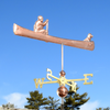 Handmade Man and Labrador in a Canoe Weather Vane