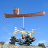 Handcrafted Copper Man in Canoe Weather Vane