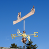 Man and Dachshund in Canoe Home Decor Weathervane