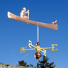 Man and Dachshund in Canoe Weathervane