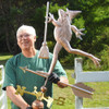frog witch weathervane