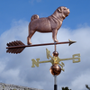 Handmade Copper Pug Dog Art Weathervane