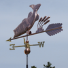 Handmade Copper Large Mouth Bass Fish Weathervane Cattails Home Decor