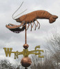 Lobster Weathervane left side view on cloudy sky background