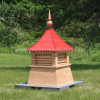 Caribou Louvered Shed Cupola in Red Cedar with Red Roof