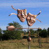 Theatre Mask Weathervane with Ribbons
