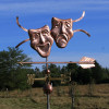 Theatre Mask Weathervane with Ribbons