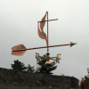 Large Methodist Cross and Flame Weathervane