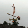 Large Methodist Cross and Flame Weathervane