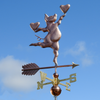 Lovely Handmade Copper Pig Weathervane Art