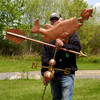 Todd Holding Large Bass Weather Vane for Size Reference