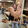 scale of grand copper rooster weathervane