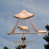 Spaceship with Cow Weathervane by Weathervane Factory