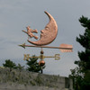 Handcrafted Copper Moon and Witch Weathervane